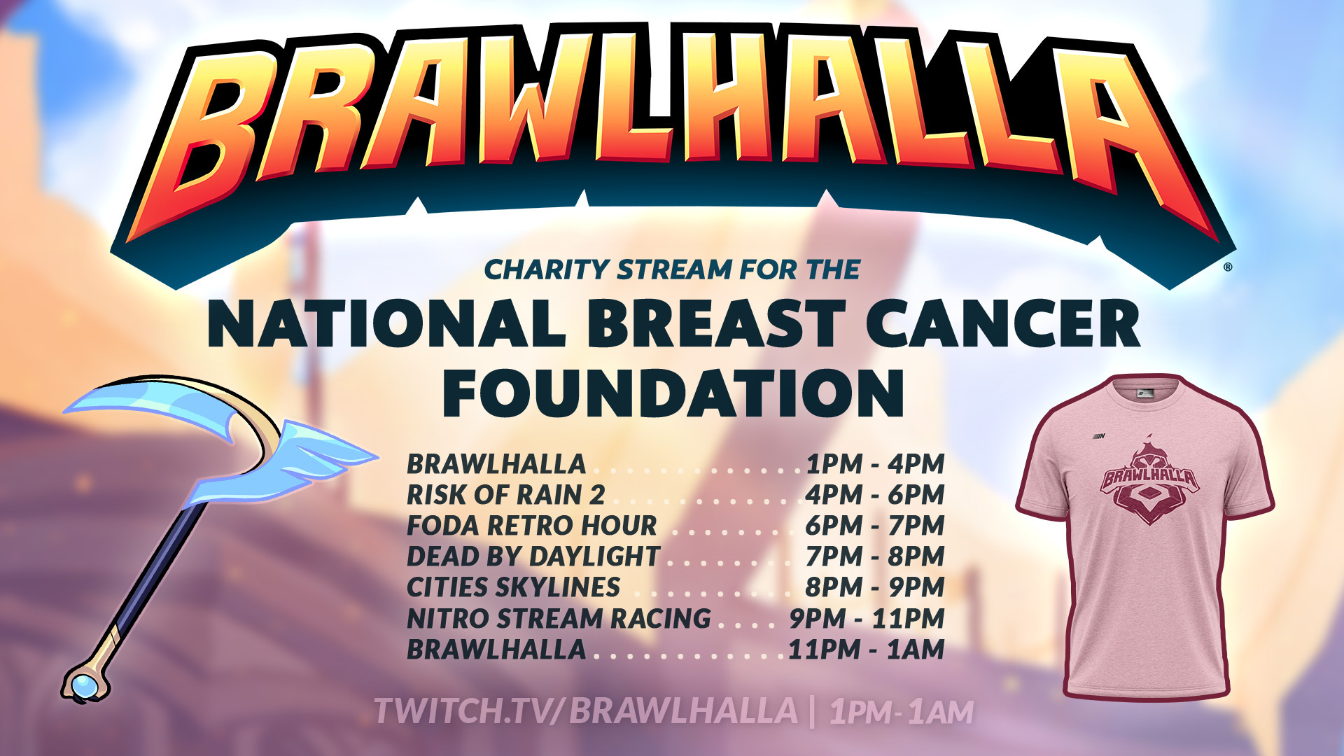 Brawlhalla’s April 2023 Charity Stream to Benefit The National Breast Cancer Foundation