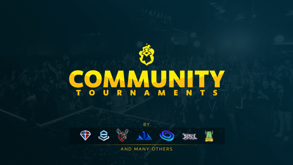 A headline graphic with the logos of the Tier 1 Brawlhalla Community Esports Partners